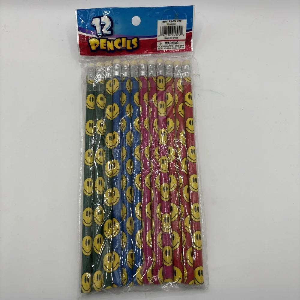 Smiley Face‎ Emoji Pencils Party Favors Novelty  12 Count NEW